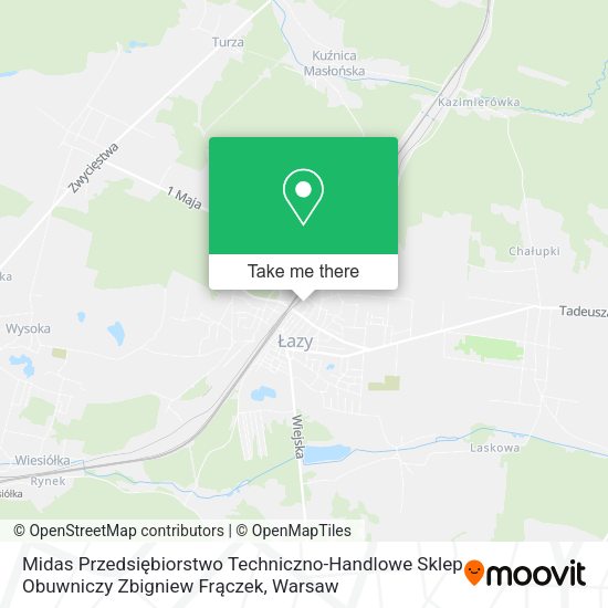 Midas Przedsiębiorstwo Techniczno-Handlowe Sklep Obuwniczy Zbigniew Frączek map