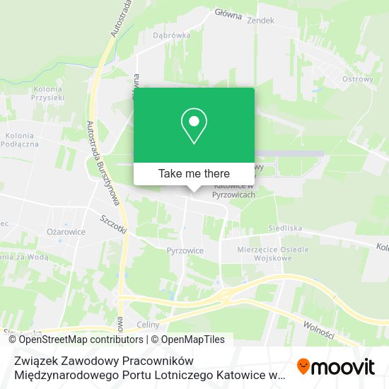 Związek Zawodowy Pracowników Międzynarodowego Portu Lotniczego Katowice w Pyrzowicach map