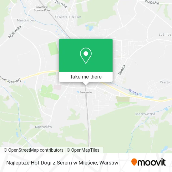 Карта Najlepsze Hot Dogi z Serem w Mieście