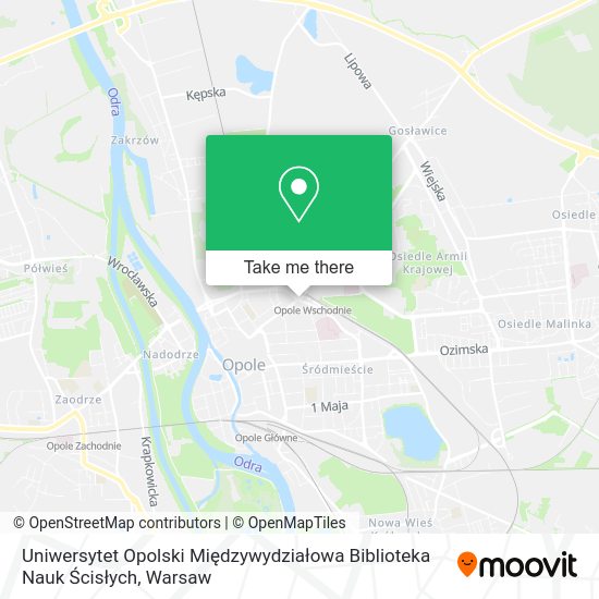 Uniwersytet Opolski Międzywydziałowa Biblioteka Nauk Ścisłych map