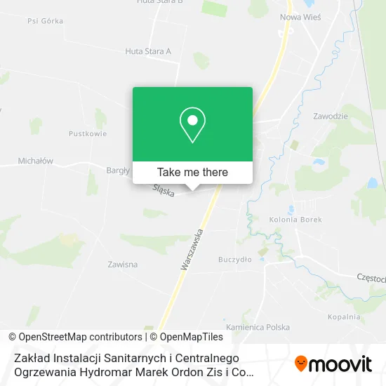 Zakład Instalacji Sanitarnych i Centralnego Ogrzewania Hydromar Marek Ordon Zis i Co Hydromar map