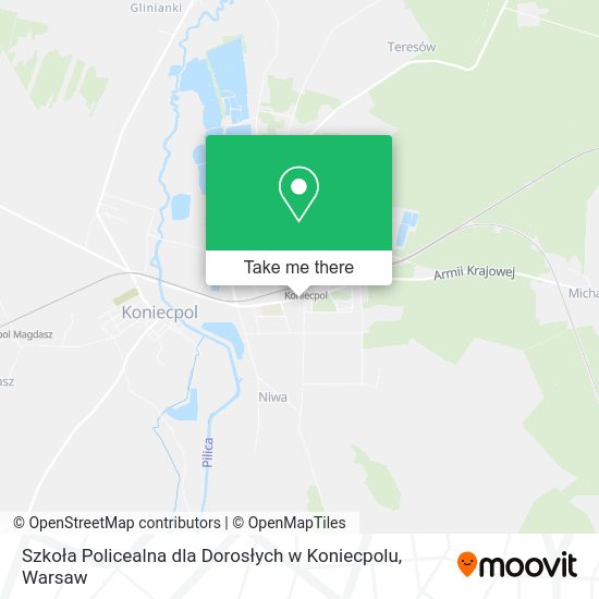 Szkoła Policealna dla Dorosłych w Koniecpolu map