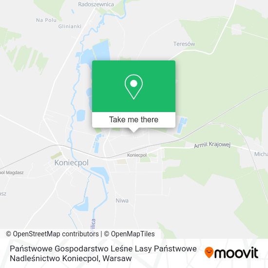 Państwowe Gospodarstwo Leśne Lasy Państwowe Nadleśnictwo Koniecpol map