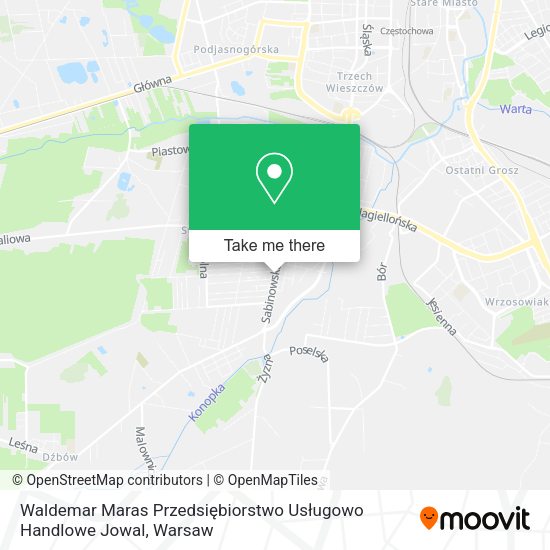 Waldemar Maras Przedsiębiorstwo Usługowo Handlowe Jowal map