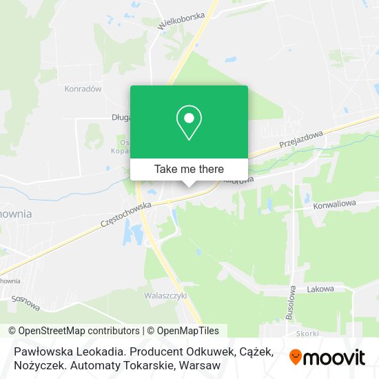 Pawłowska Leokadia. Producent Odkuwek, Cążek, Nożyczek. Automaty Tokarskie map