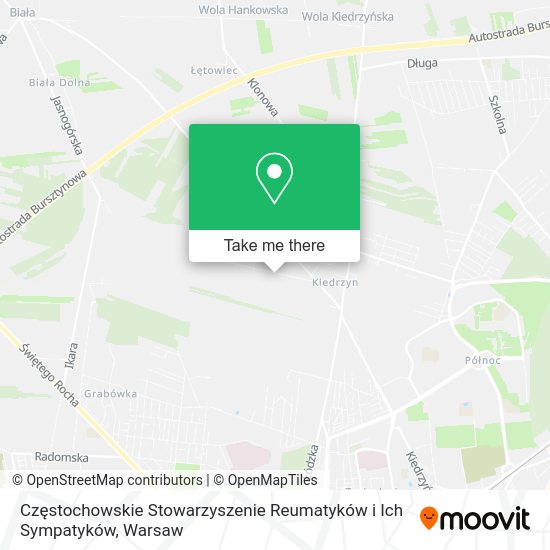 Карта Częstochowskie Stowarzyszenie Reumatyków i Ich Sympatyków