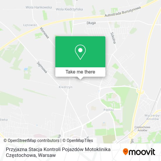 Przyjazna Stacja Kontroli Pojazdów Motoklinika Częstochowa map