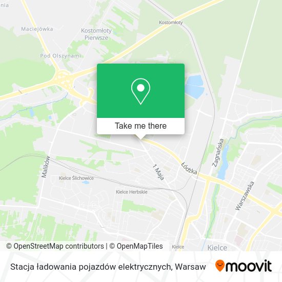 Карта Stacja ładowania pojazdów elektrycznych