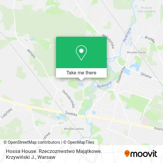 Карта Hossa House. Rzeczoznwstwo Majątkowe. Krzywiński J.