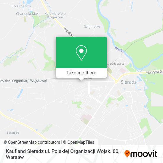 Kaufland Sieradz ul. Polskiej Organizacji Wojsk. 80 map