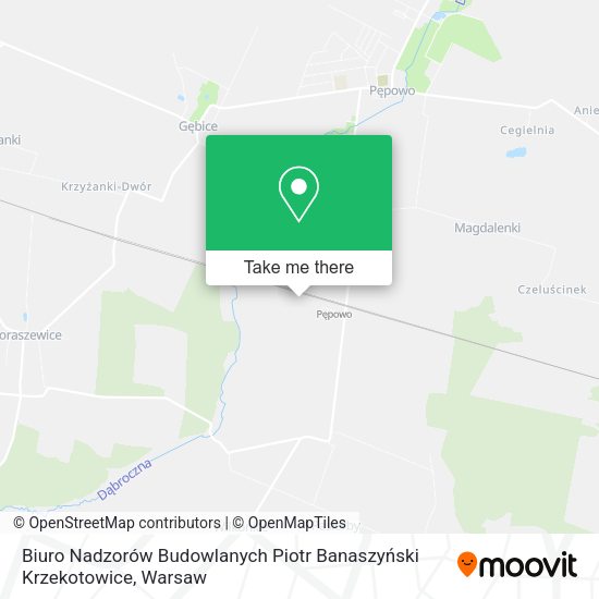 Biuro Nadzorów Budowlanych Piotr Banaszyński Krzekotowice map