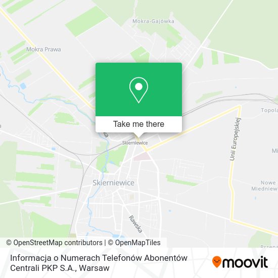 Informacja o Numerach Telefonów Abonentów Centrali PKP S.A. map