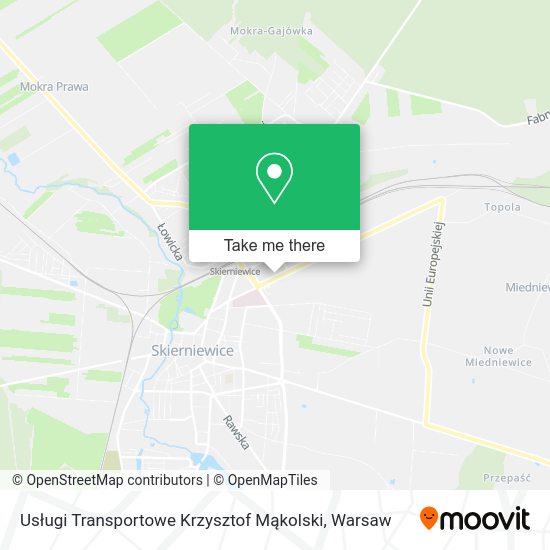 Карта Usługi Transportowe Krzysztof Mąkolski