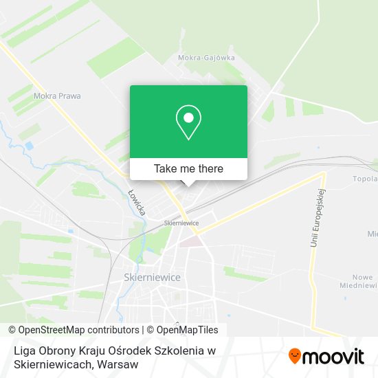 Liga Obrony Kraju Ośrodek Szkolenia w Skierniewicach map