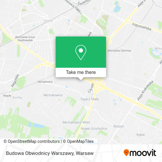 Budowa Obwodnicy Warszawy map