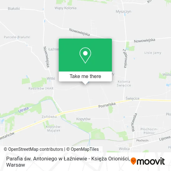 Parafia św. Antoniego w Łaźniewie - Księża Orioniści map