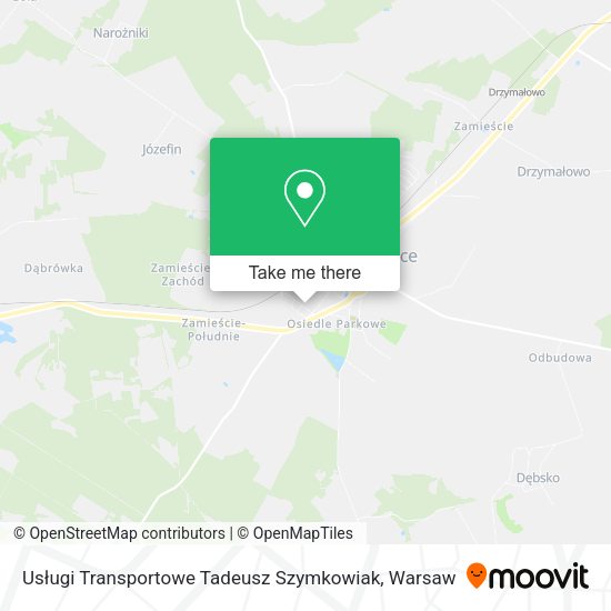 Usługi Transportowe Tadeusz Szymkowiak map