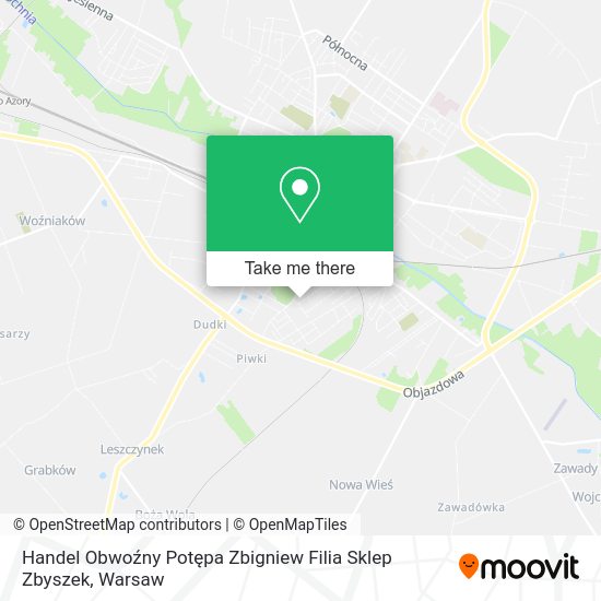 Handel Obwoźny Potępa Zbigniew Filia Sklep Zbyszek map