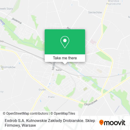 Exdrob S.A. Kutnowskie Zakłady Drobiarskie. Sklep Firmowy map