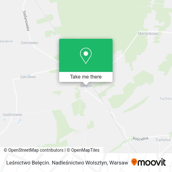 Карта Leśnictwo Belęcin. Nadleśnictwo Wolsztyn