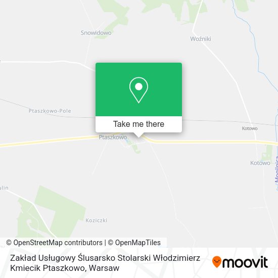 Zakład Usługowy Ślusarsko Stolarski Włodzimierz Kmiecik Ptaszkowo map