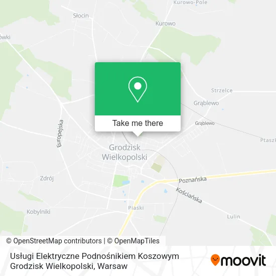 Карта Usługi Elektryczne Podnośnikiem Koszowym Grodzisk Wielkopolski