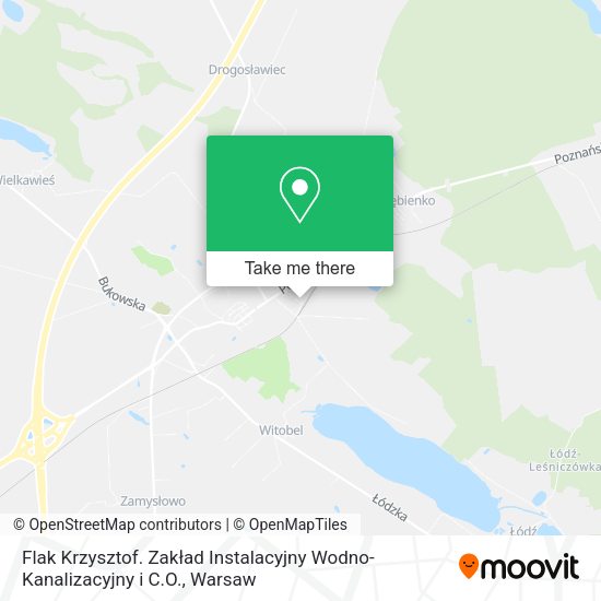 Flak Krzysztof. Zakład Instalacyjny Wodno-Kanalizacyjny i C.O. map