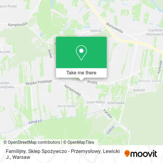 Familijny. Sklep Spożywczo - Przemysłowy. Lewicki J. map