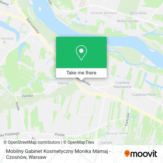 Карта Mobilny Gabinet Kosmetyczny Monika Mamaj - Czosnów