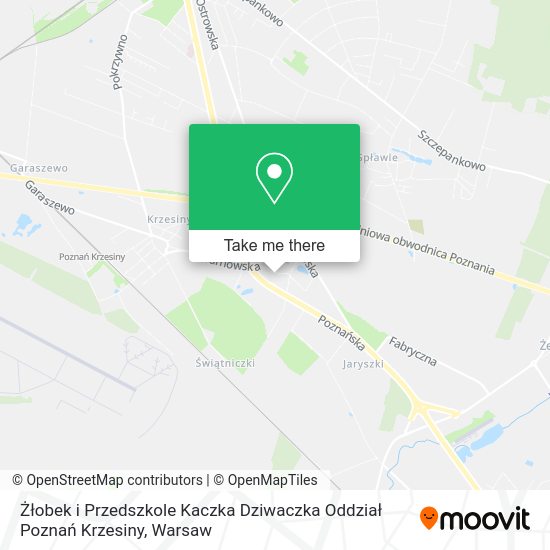 Żłobek i Przedszkole Kaczka Dziwaczka Oddział Poznań Krzesiny map