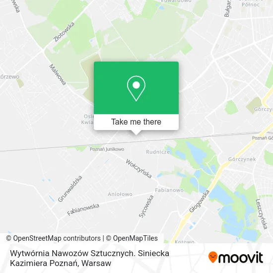 Wytwórnia Nawozów Sztucznych. Siniecka Kazimiera Poznań map