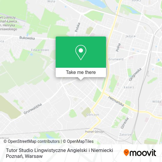 Карта Tutor Studio Lingwistyczne Angielski i Niemiecki Poznań