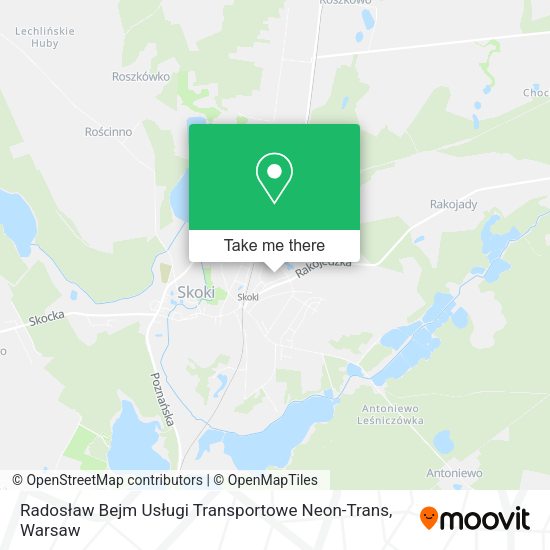 Карта Radosław Bejm Usługi Transportowe Neon-Trans