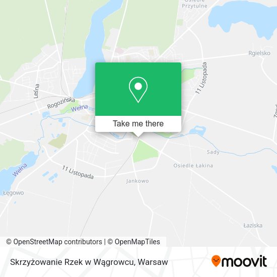 Skrzyżowanie Rzek w Wągrowcu map