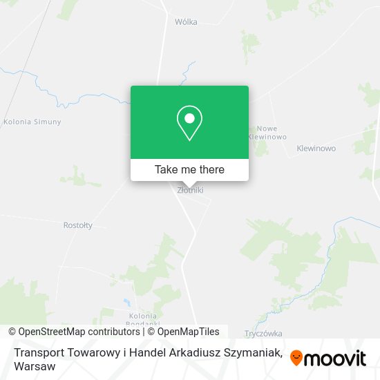 Карта Transport Towarowy i Handel Arkadiusz Szymaniak