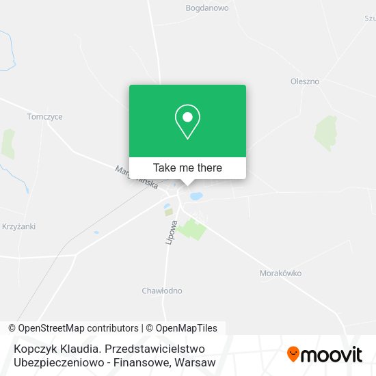 Kopczyk Klaudia. Przedstawicielstwo Ubezpieczeniowo - Finansowe map