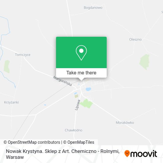 Nowak Krystyna. Sklep z Art. Chemiczno - Rolnymi map