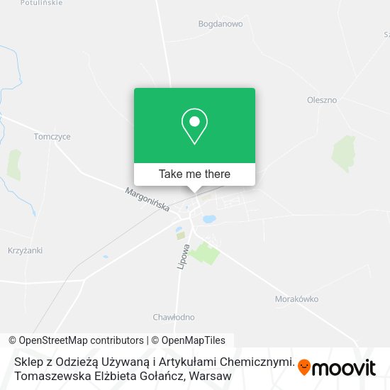 Sklep z Odzieżą Używaną i Artykułami Chemicznymi. Tomaszewska Elżbieta Gołańcz map