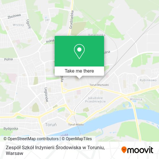 Zespół Szkół Inżynierii Środowiska w Toruniu map