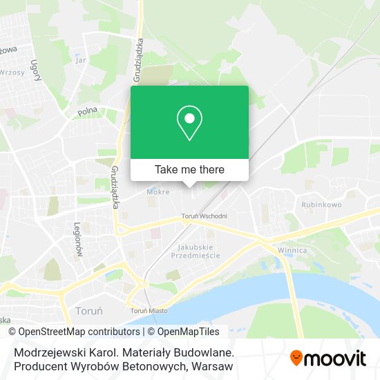 Modrzejewski Karol. Materiały Budowlane. Producent Wyrobów Betonowych map