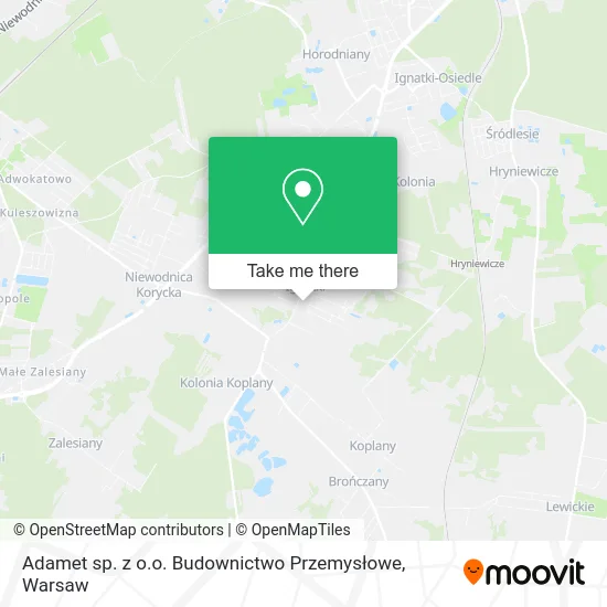 Карта Adamet sp. z o.o. Budownictwo Przemysłowe