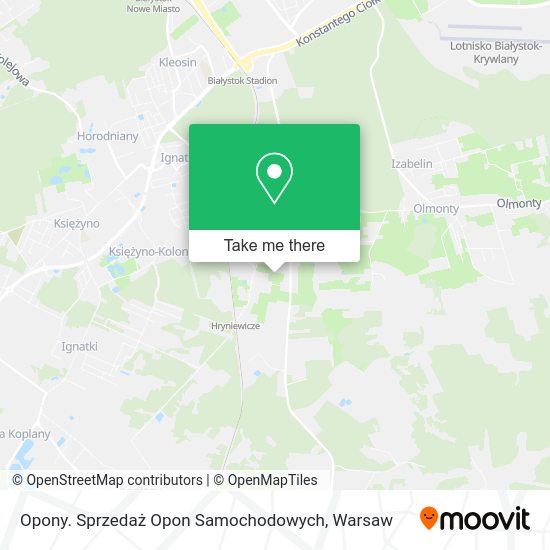 Карта Opony. Sprzedaż Opon Samochodowych