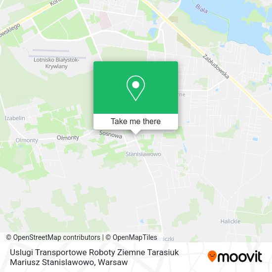 Карта Uslugi Transportowe Roboty Ziemne Tarasiuk Mariusz Stanislawowo