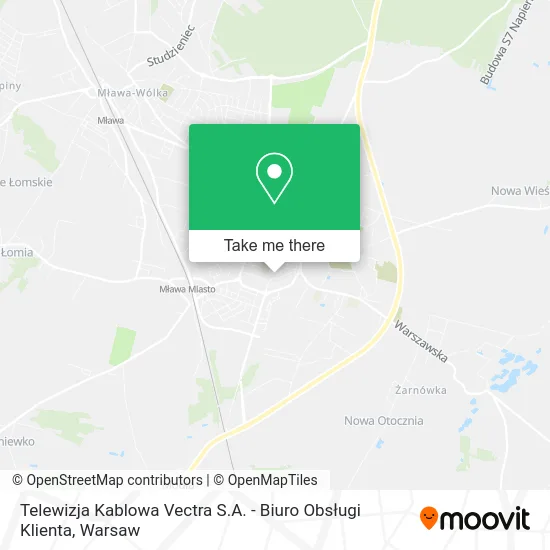 Карта Telewizja Kablowa Vectra S.A. - Biuro Obsługi Klienta