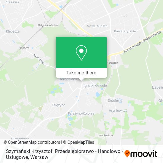 Szymański Krzysztof. Przedsiębiorstwo - Handlowo - Usługowe map