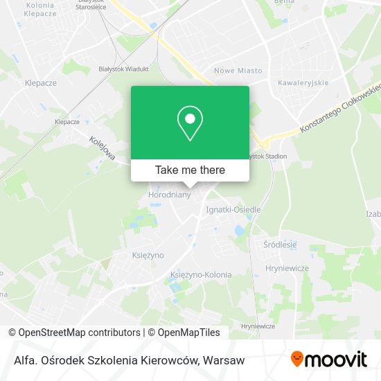 Alfa. Ośrodek Szkolenia Kierowców map