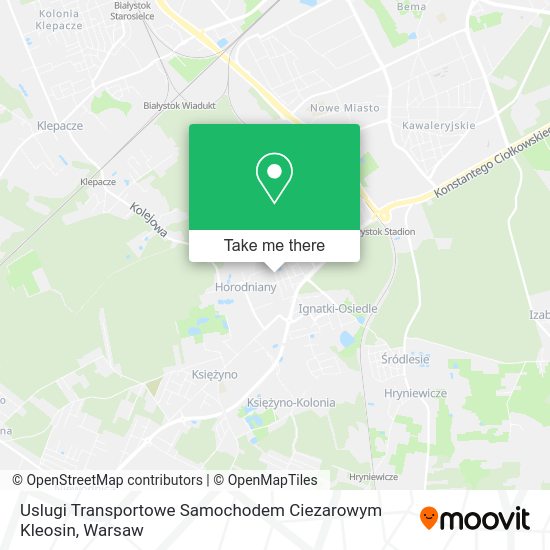 Uslugi Transportowe Samochodem Ciezarowym Kleosin map