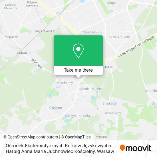 Ośrodek Eksternistycznych Kursów Językowycha. Harbig Anna Maria Juchnowiec Kościelny map