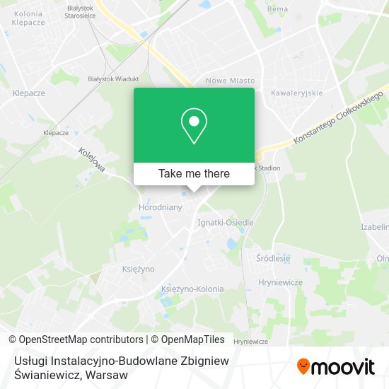 Карта Usługi Instalacyjno-Budowlane Zbigniew Świaniewicz