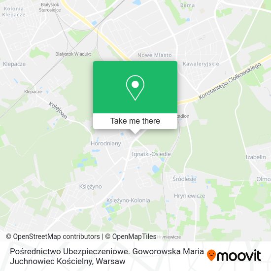 Pośrednictwo Ubezpieczeniowe. Goworowska Maria Juchnowiec Kościelny map